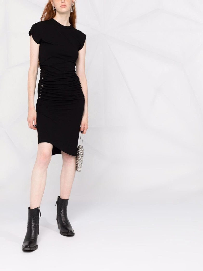 Shop Rabanne Fitted Black Midi Dress