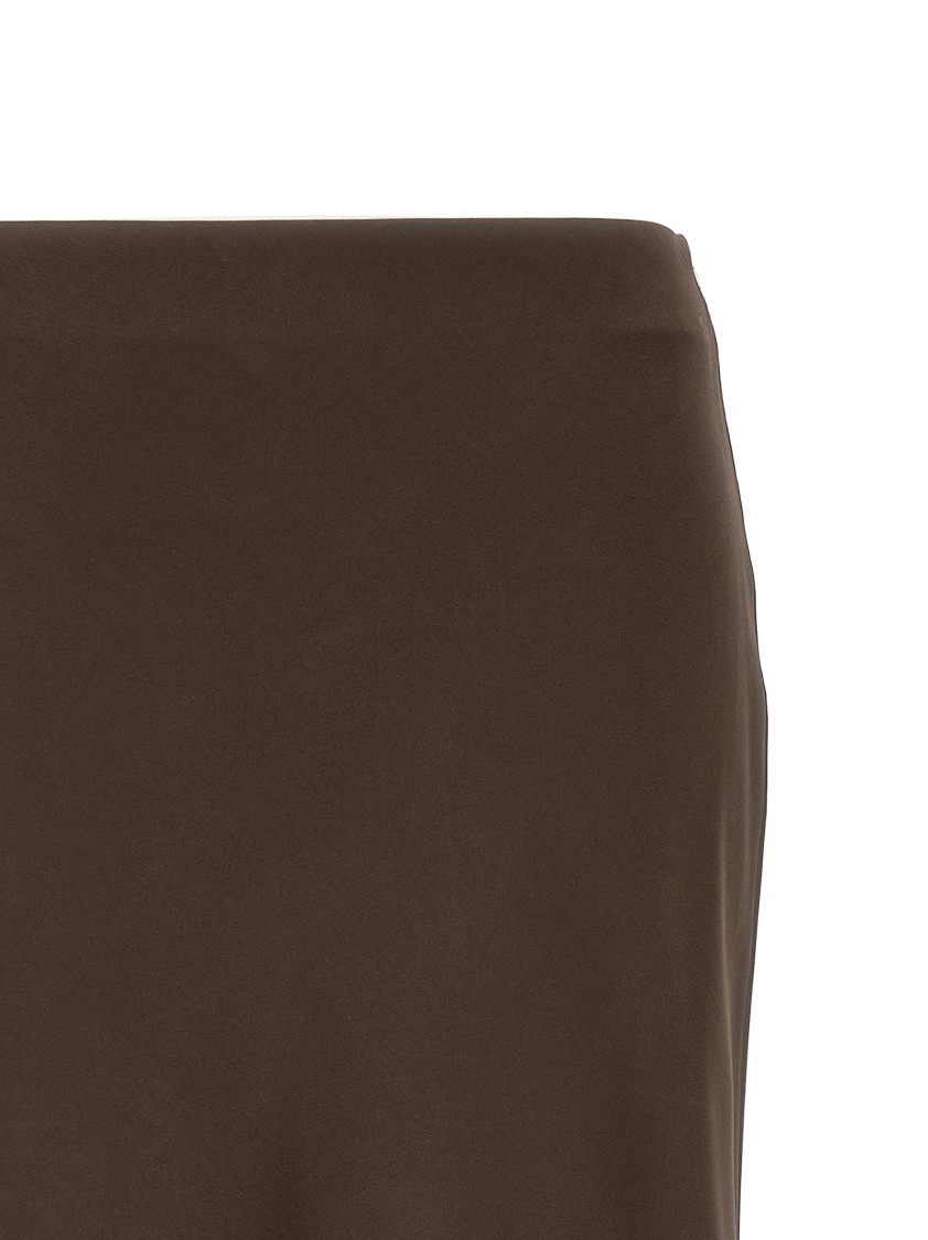 Brunello Cucinelli Brown Maxi Skirt With Side Slits In Brown