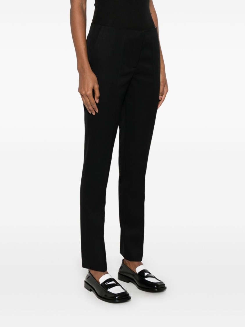 Attico Tailored Black Pants With Subtle Pleats In Black
