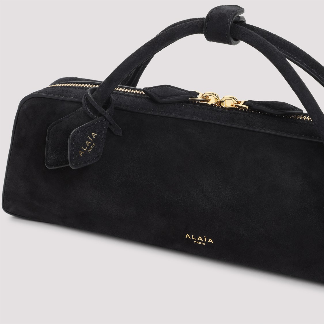 Alaïa Teckel Suede Clutch In Black