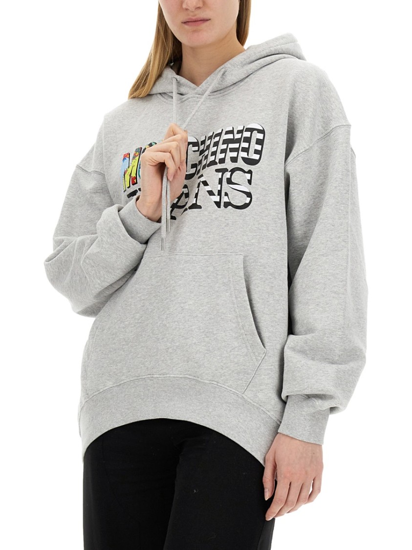 Moschino Oversized Grey Sweatshirt In White
