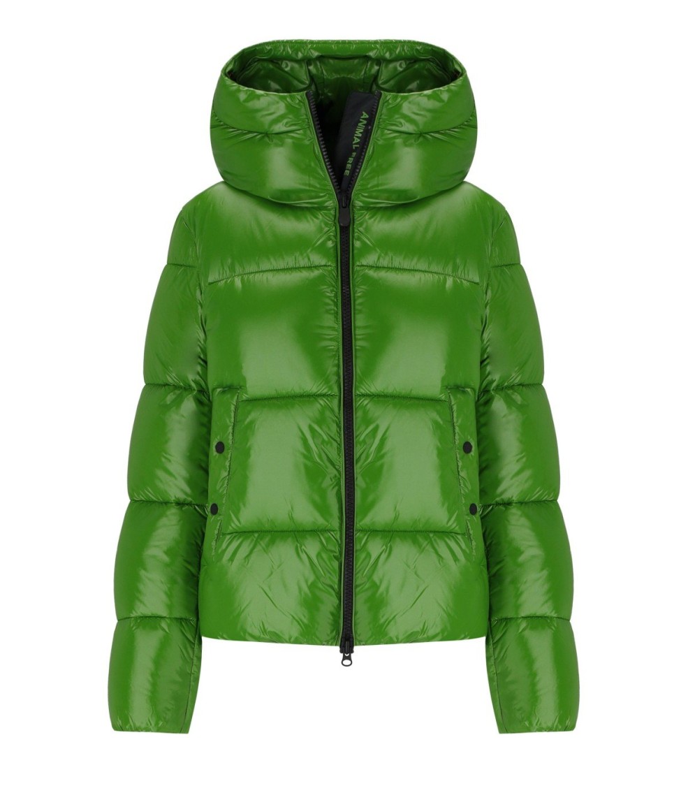 Save The Duck Biddy Green Hodded Padded Jacket In Green