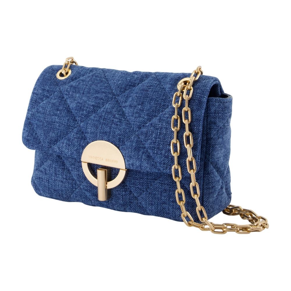 Vanessa Bruno Moon Medium Shoulder Bag - Linen - Blue In Green