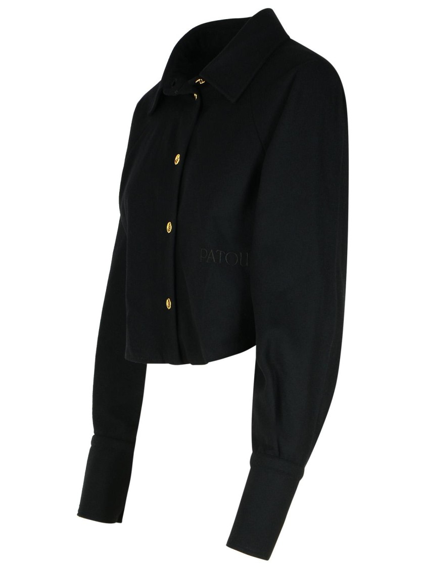 Patou Black Virgin Wool Blend Shirt In Black