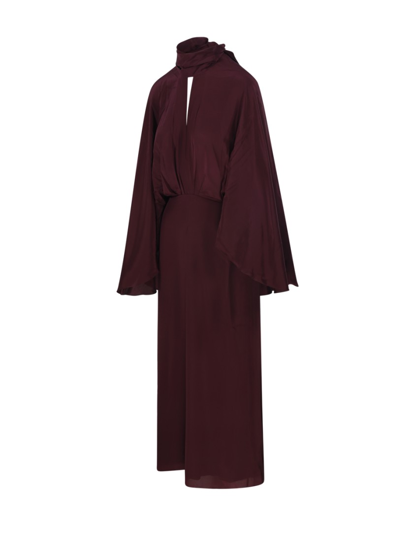 Johanna Ortiz Wine Parajes Lejanos Ankle Dress In Burgundy