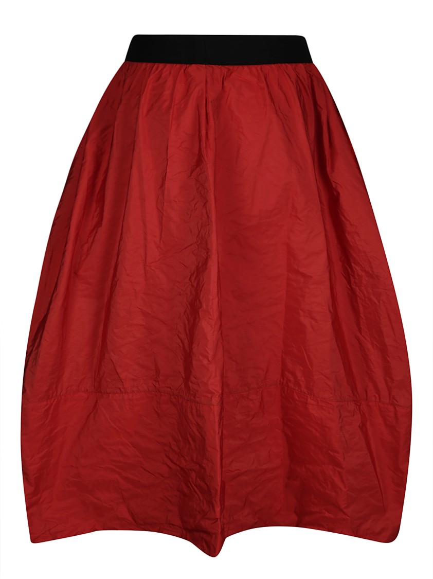 Maria Calderara Taffeta Skirt With Contrasting Elastic Waistband In Multi