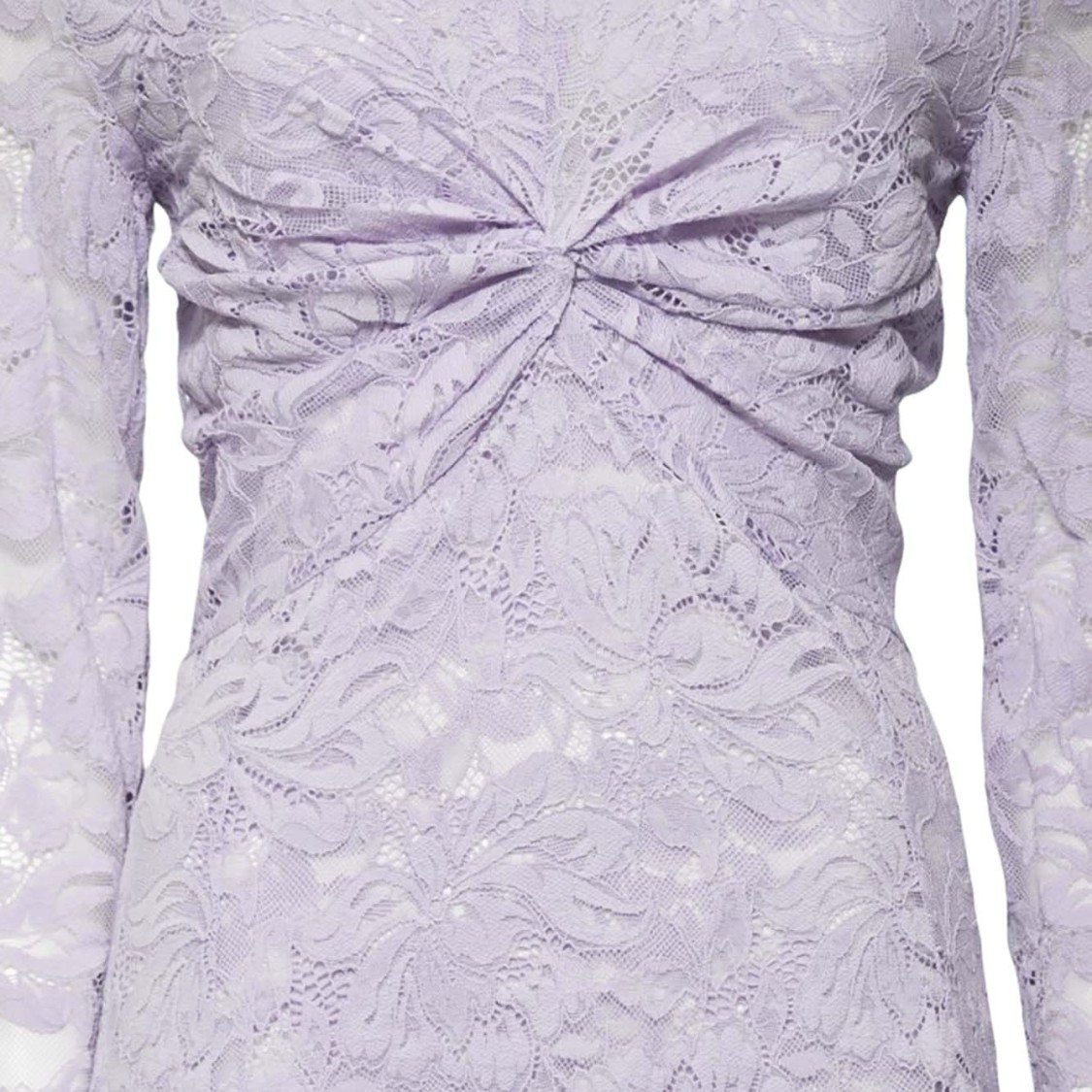 Rabanne Long Lilac Lace Dress Bardot Neckline In Purple