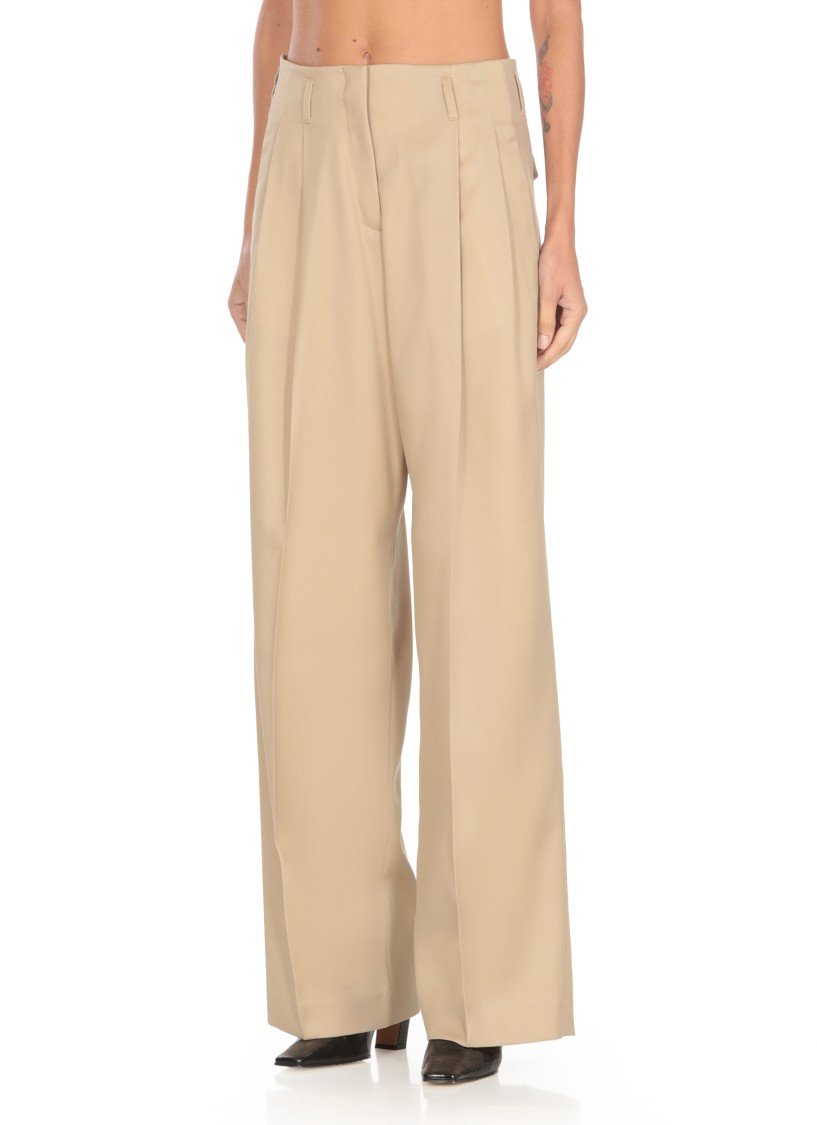 Golden Goose Deluxe Brand Beige Beige Virgin Wool Pants In Neutrals