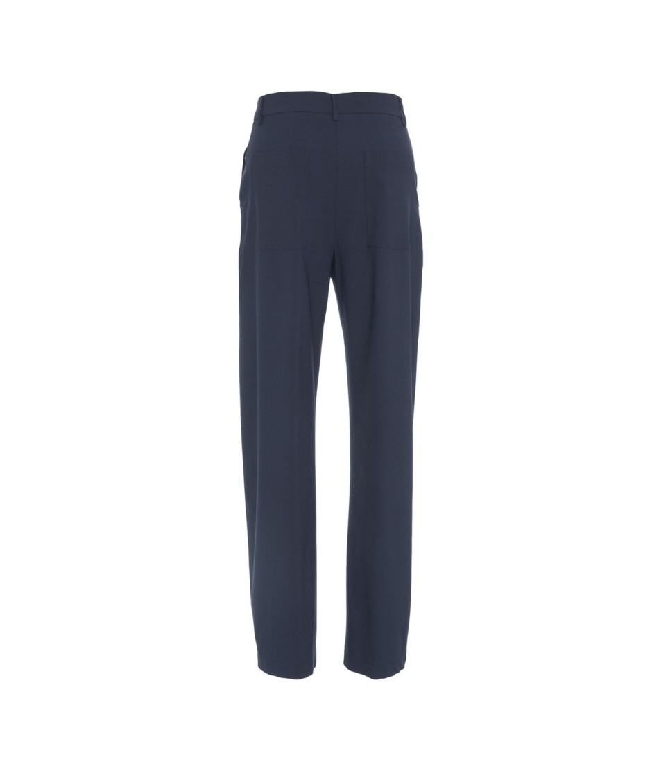 SEMICOUTURE SEMI COUTURE TAILORED WIDE LEG TROUSERS IN VIRGIN WOOL BLEND
