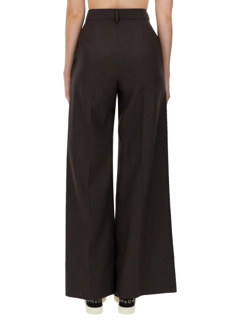 Stella Mccartney Tailored Flared Pants In Wool In Brown