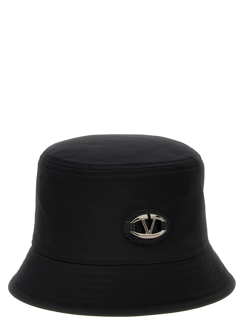 Valentino Garavani Black Nylon Bucket Hat In Black