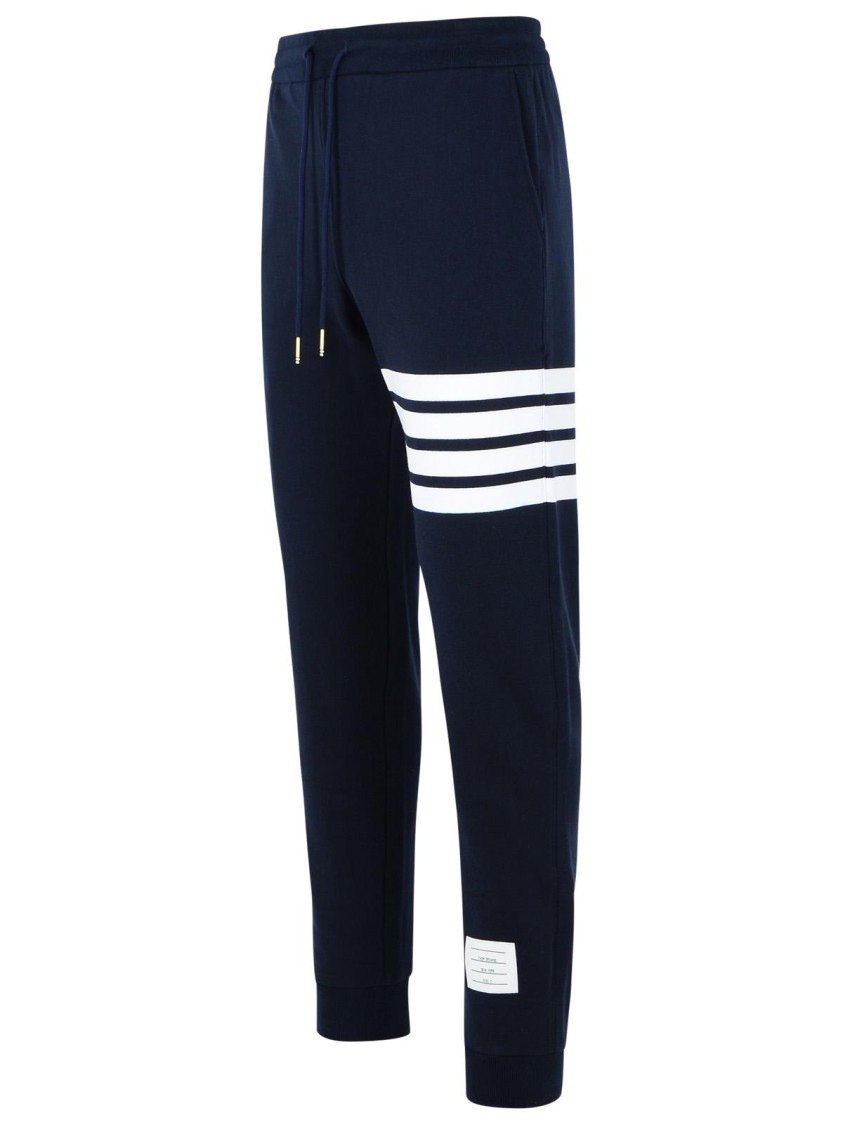 Thom Browne Pantalone Jogging Con Stampa 4bar Stripe In Black