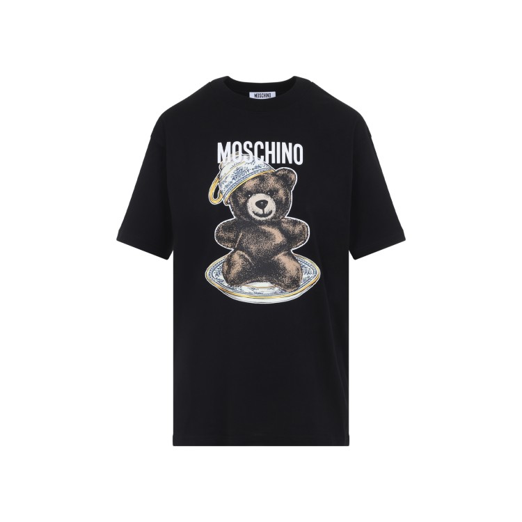Moschino Black Cotton T-Shirt in Black | THE LIST Moschino Black Cotton T-Shirt in Black | THE LIST