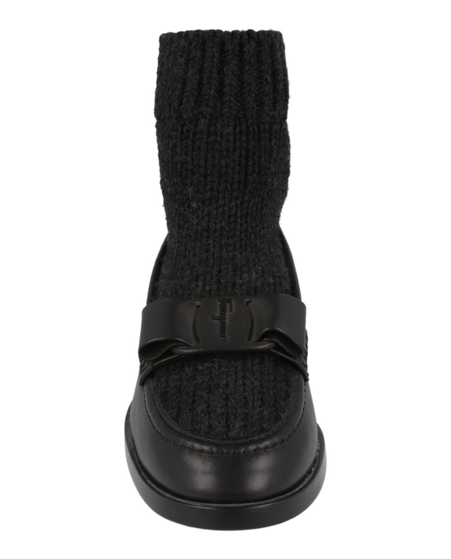 Ferragamo Vivaldo Sock Loafers In Black