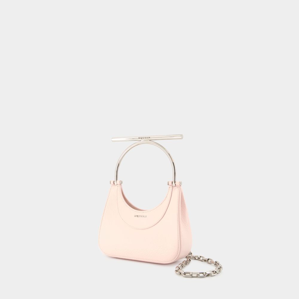 Alexander Mcqueen Mini Cross Bar Purse - Leather - Pink In Pink