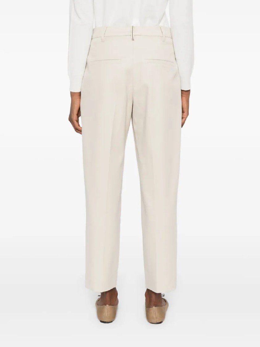 Brunello Cucinelli Trousers With Belt Loops And Side Pockets In Neutral
