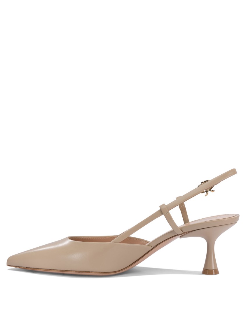 Gianvito Rossi Pointed Toe Slingback Pumps In Neutral