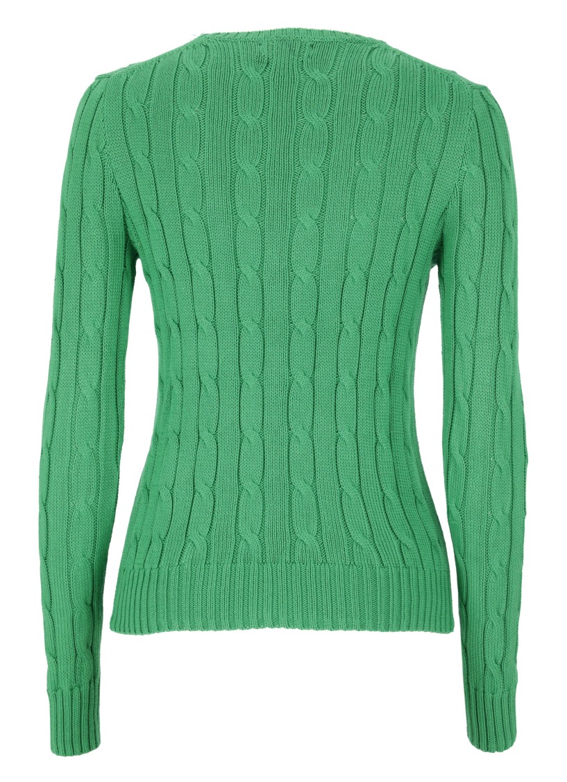 Polo Ralph Lauren Green Crewneck Polo With Woven Pattern In Green