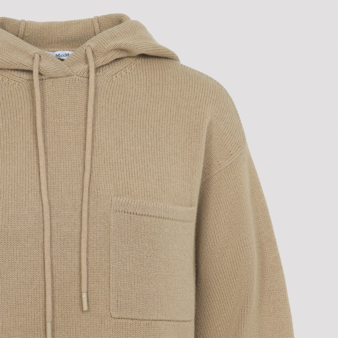 Max Mara Relaxed Fit Knit Sweater With Hood In Brown