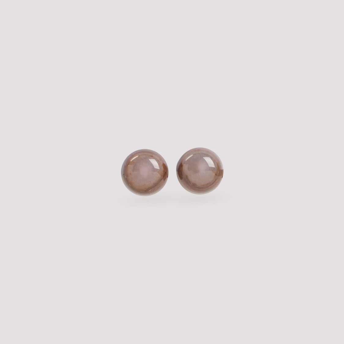 Giorgio Armani Glossy Brass Earrings With Rounded Design