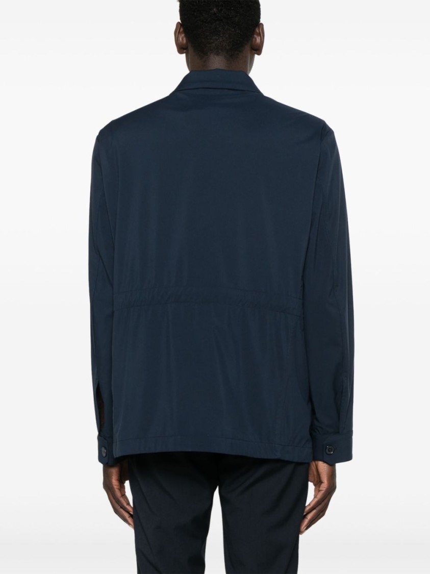 Paul & Shark Navy Blue Jacket With Concealed Fastening And Flap Pockets