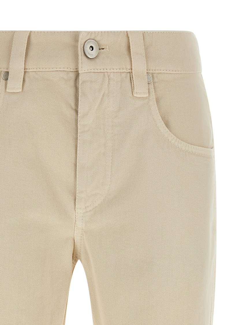 Brunello Cucinelli Straight-fit Denim Trousers In Neutral