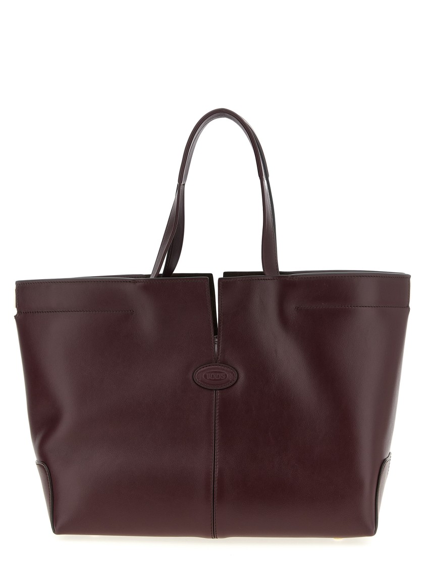 Tod's Medium-small ' Di Bag Folio' Shopping Bag In Burgundy