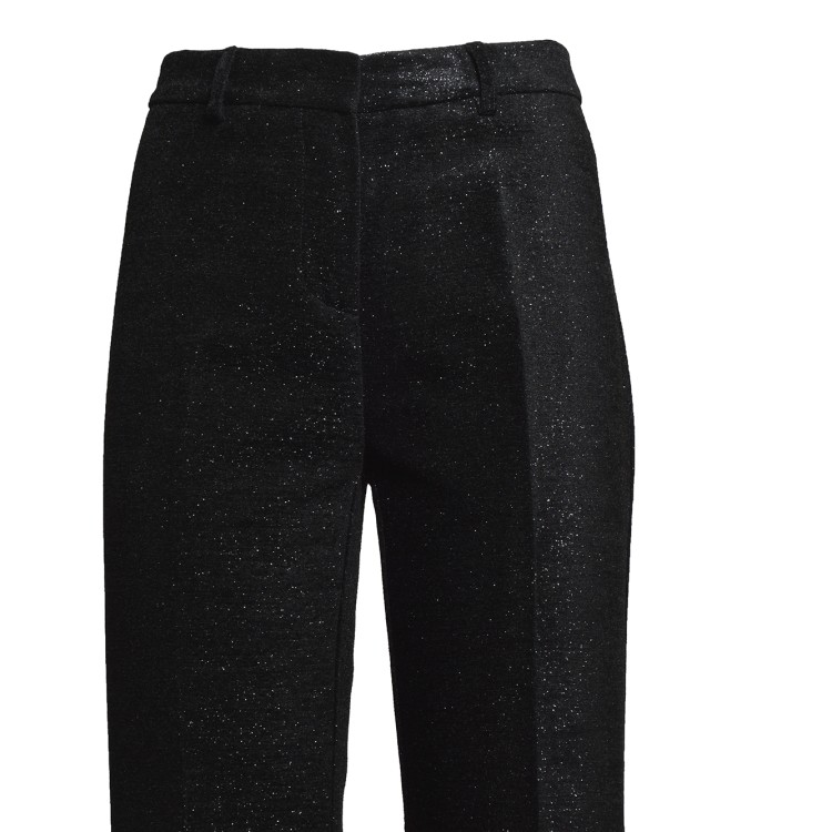 パンツ Etro Black Viscose Flared Trousers With Lame Thread 70513 auth ETRO black viscose 2022 SATIN FLARED Pants 42 M
