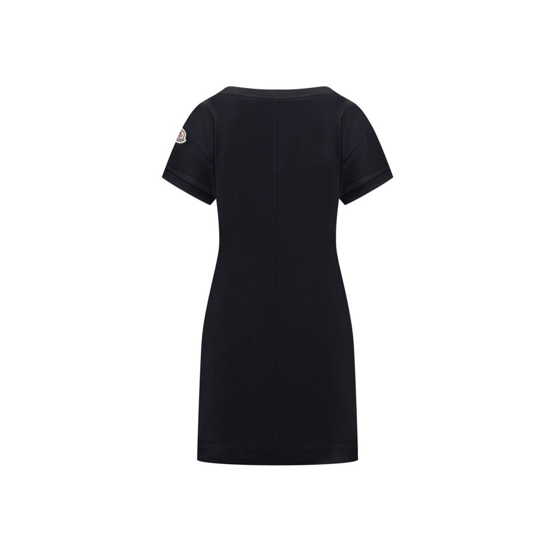 Moncler Corded-logo Cotton Mini Dress In Black