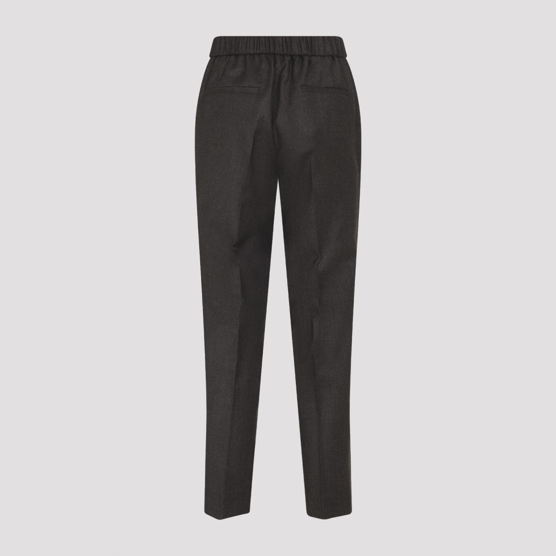 Peserico Straight-leg Brown Virgin Wool Pants With Lurex Details In Brown