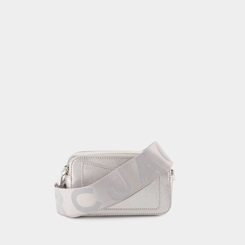 Marc Jacobs The Snapshot Crossbody - Leather - Silver In White