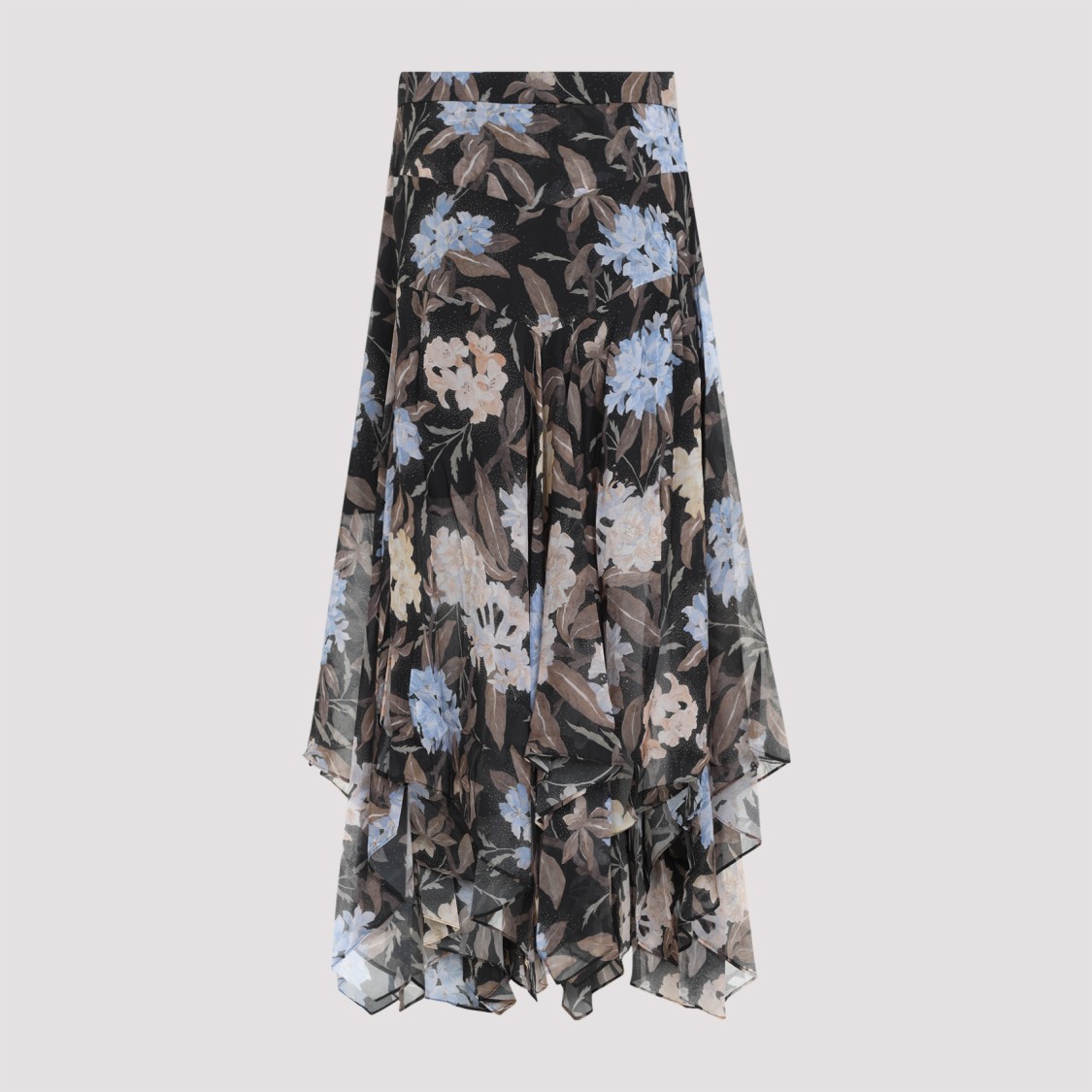 Shop Zimmermann Eden Handkerchief Midi Skirt In Black