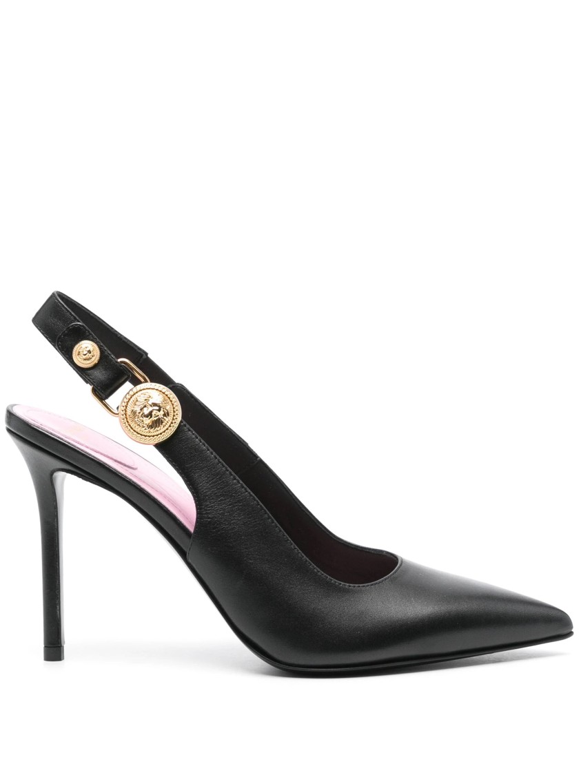 Balmain Pointed Toe Slingback Pumps In Black