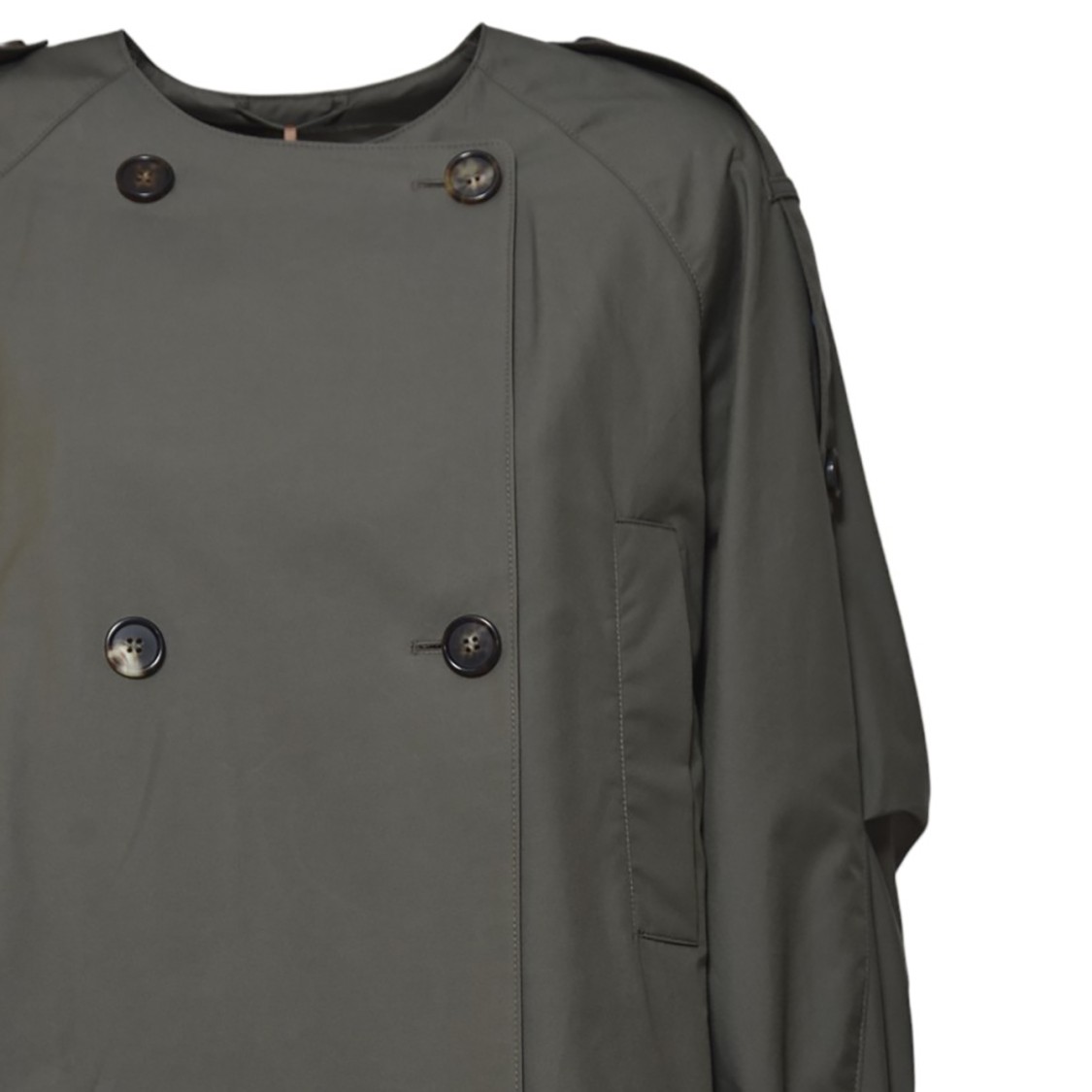 Max Mara Green Jim Trench Coat In Drip-free Twill In Green