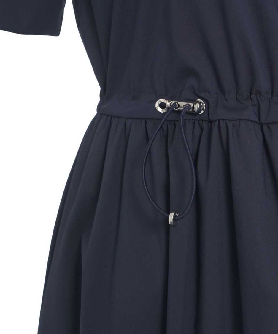 Add Drawstring Waist Midi Dress With Flared Cut