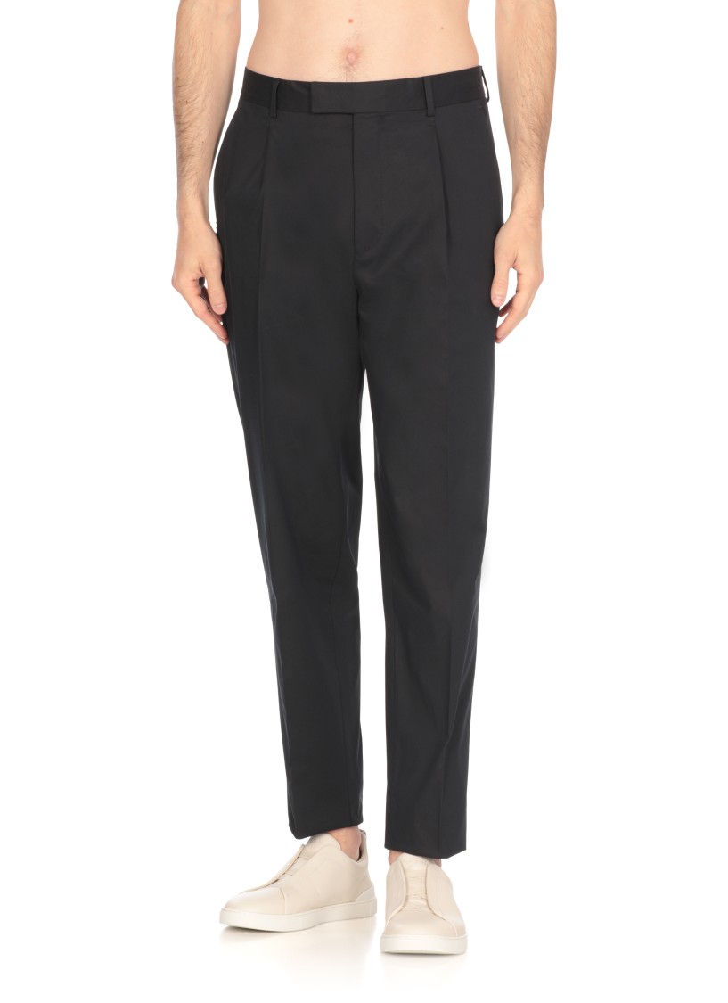 ZEGNA ZEGNA BLUE COTTON PANTS
