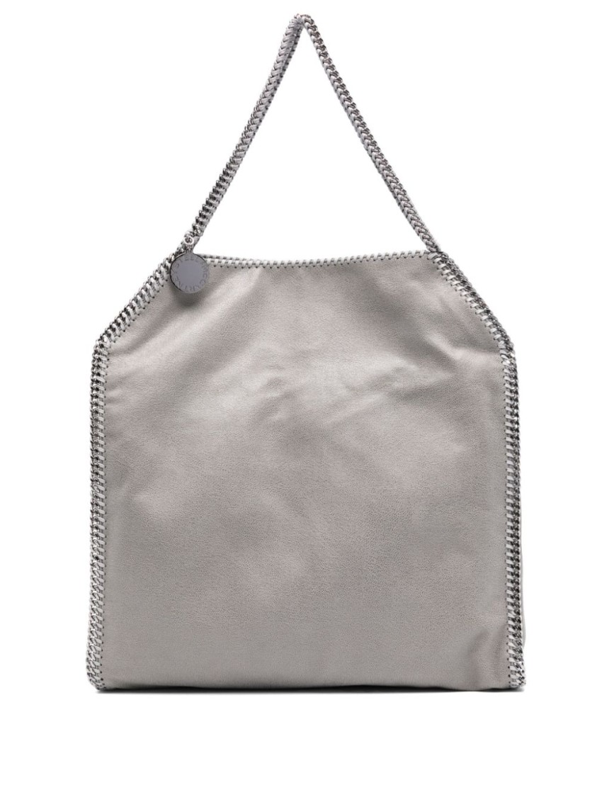 Stella Mccartney Textured Grey Handbag With Chain Detail In Grey
