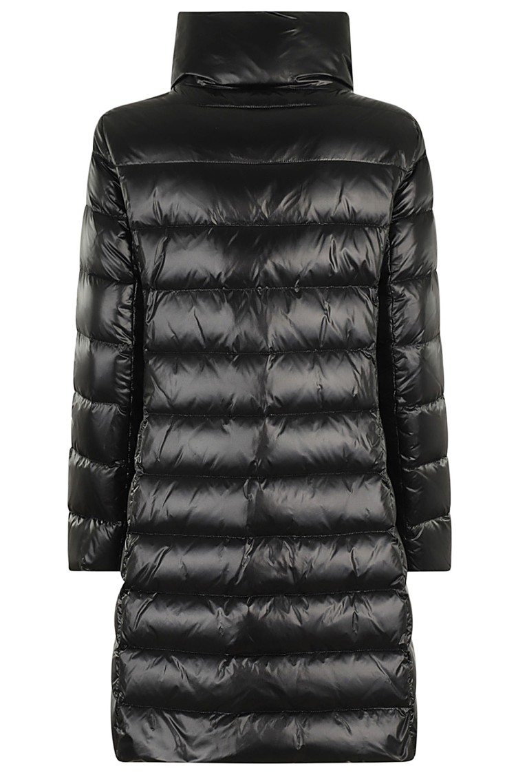 Fay Long Urban Hook And Loop Down Jacket In Black