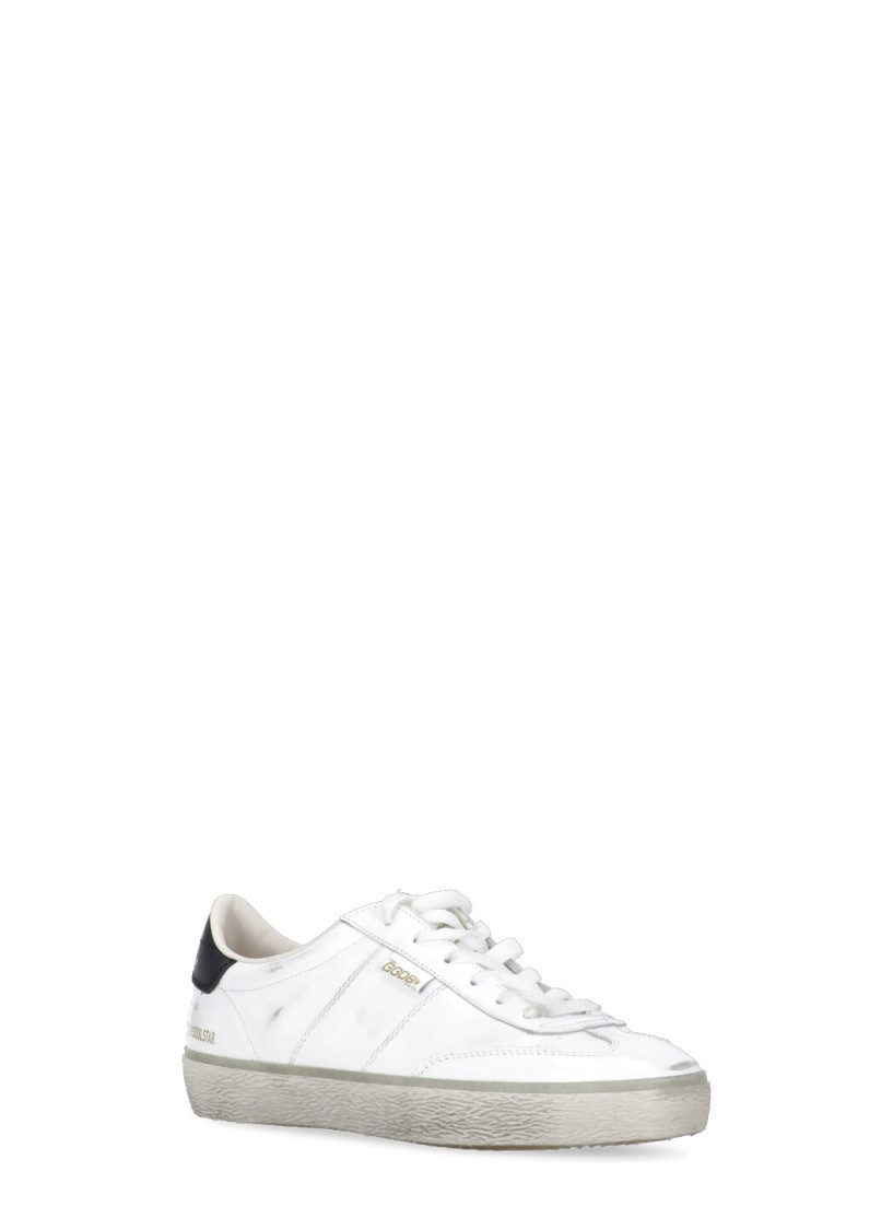 Golden Goose Distressed Lace-up Sneakers Rubber Sole In White