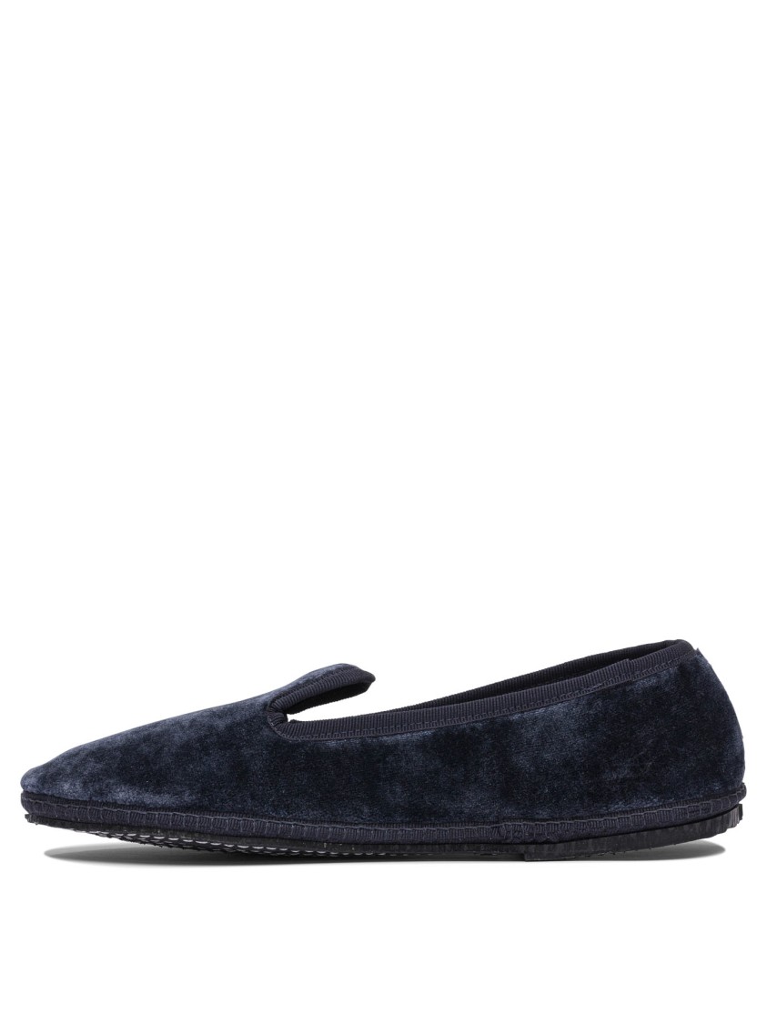 Sentier Di Segantin Roberta Streamlined Blue Loafers And Slippers With Plush Texture In Blue