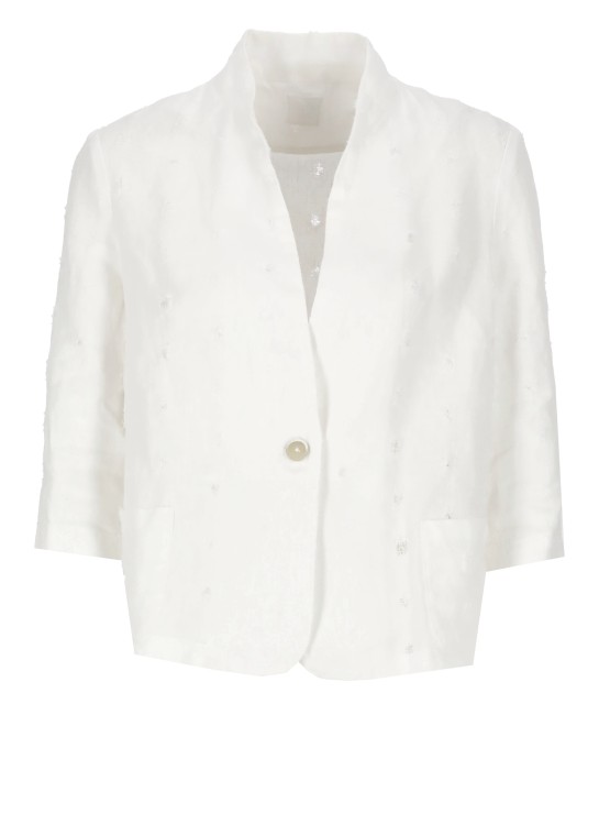 120% Lino White Linen Blazer in White | THE LIST