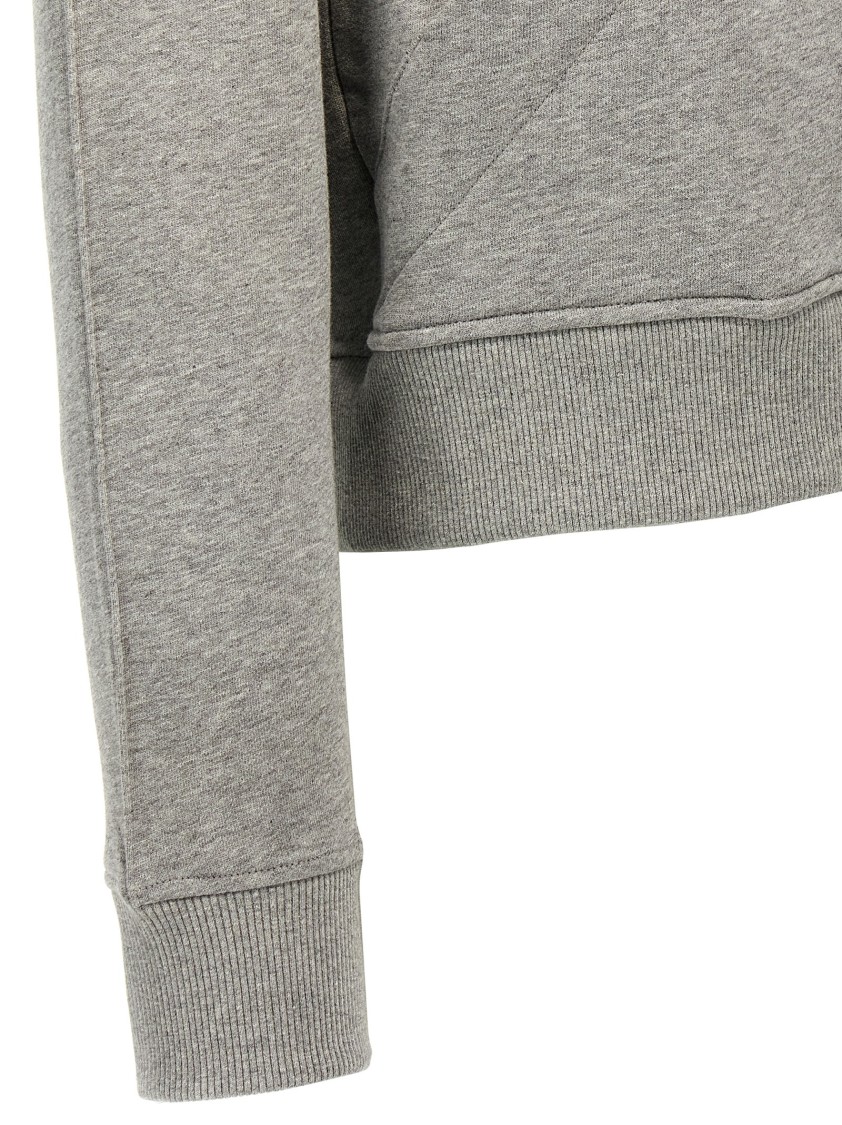 Attico The Cropped Grey Sweatshirt With Embossed Logo