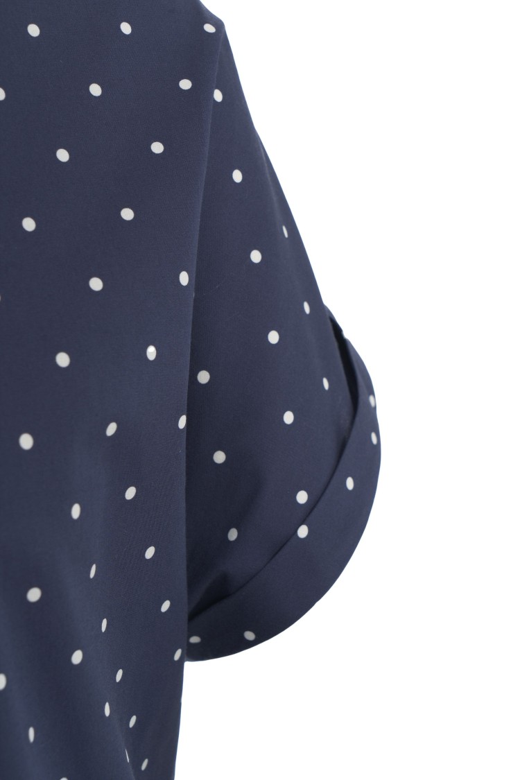 Himon's Himons Polka Dot Print Blouse With Button-down Collar In Blue