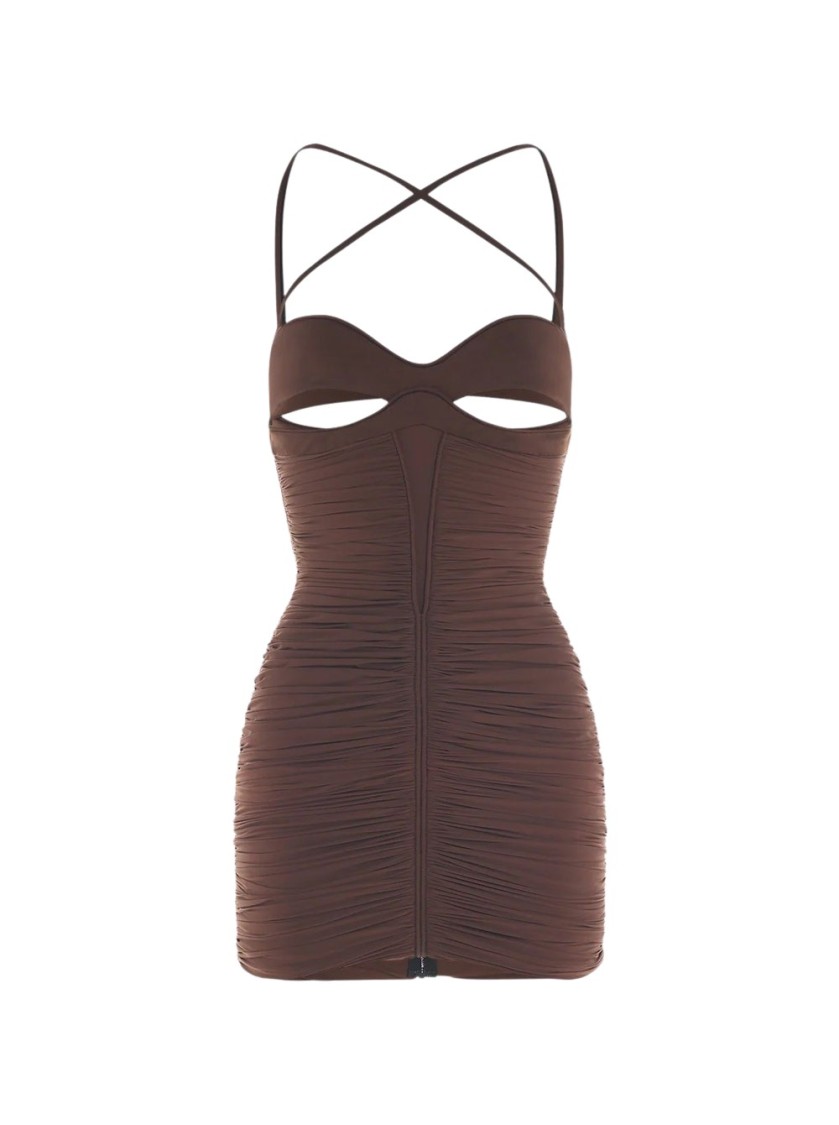Mugler Ruched Mini Dress