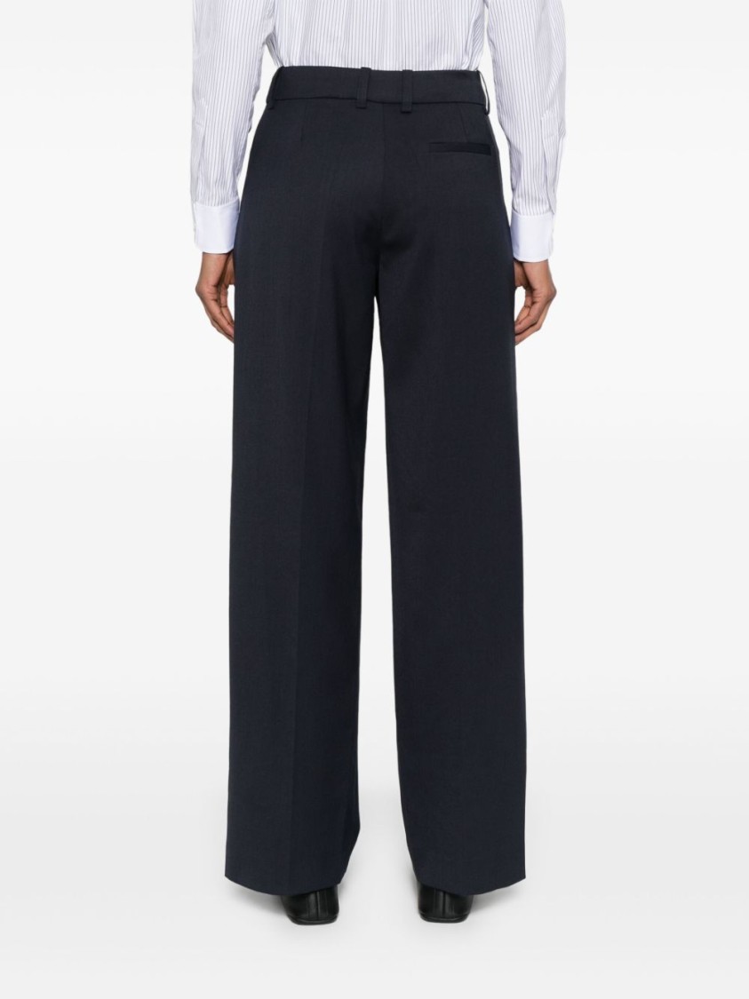 The Frankie Shop Wool Blend Wide Leg Trousers With Belt Loops