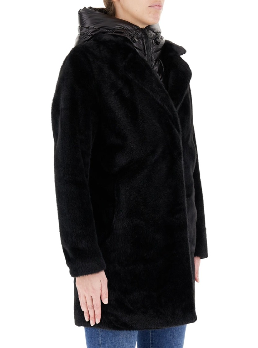 Bomboogie Black Jacket With Detachable Hood In Multi