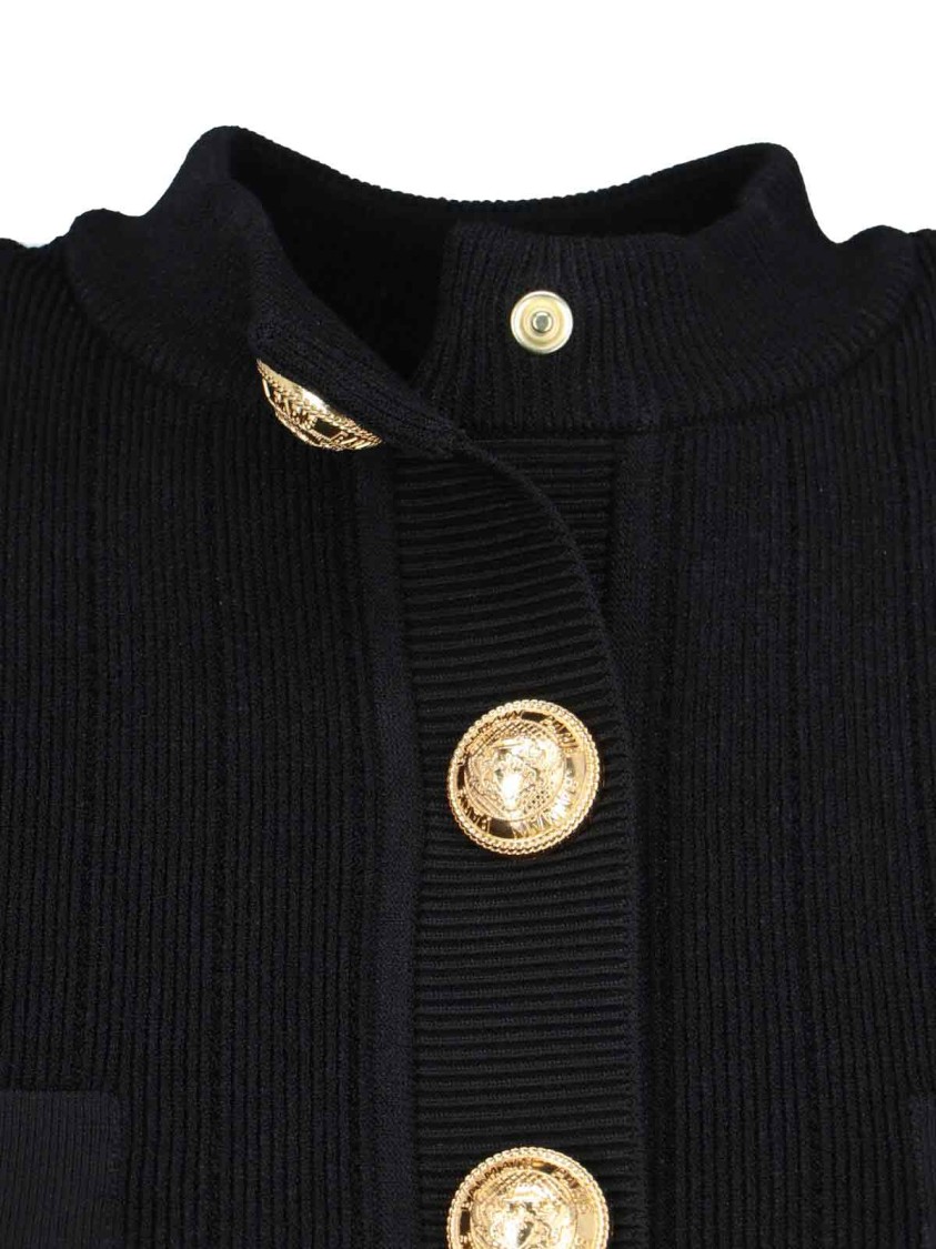 Shop Balmain Decorative Button Cardigan – Black