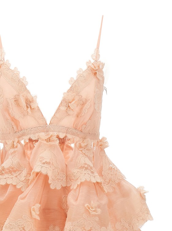 Zimmermann 'Crush Tiered Lace Maxi' Dress in Pink | THE LIST