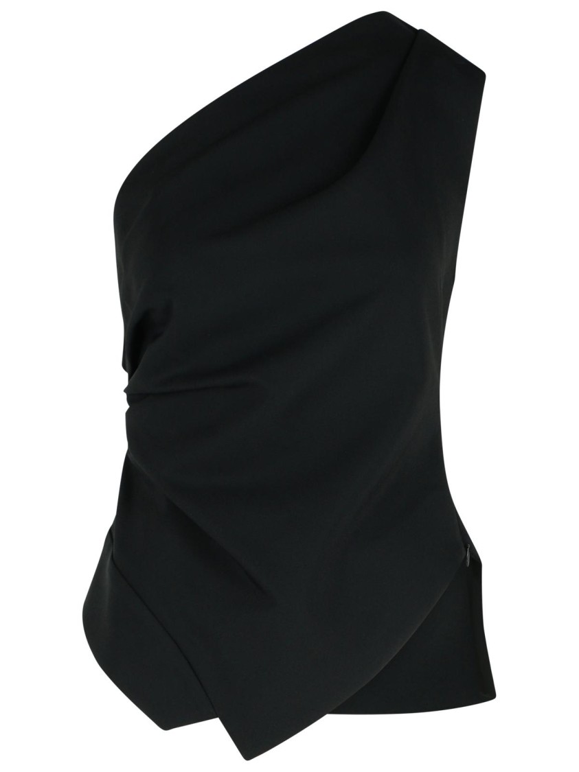 Rohe One-shoulder Top In Black Viscose Blend In Black