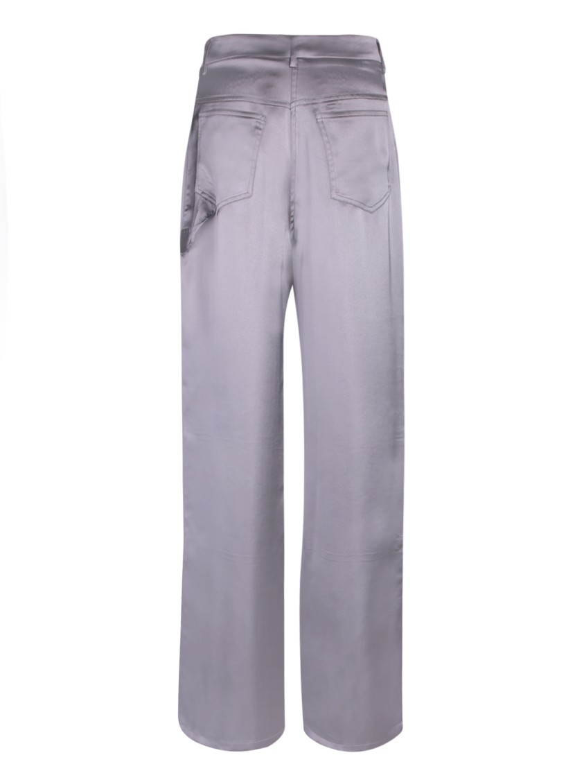 BLANCA VITA BLANCA VITA TAILORED GREY TROUSERS WITH SATIN FINISH